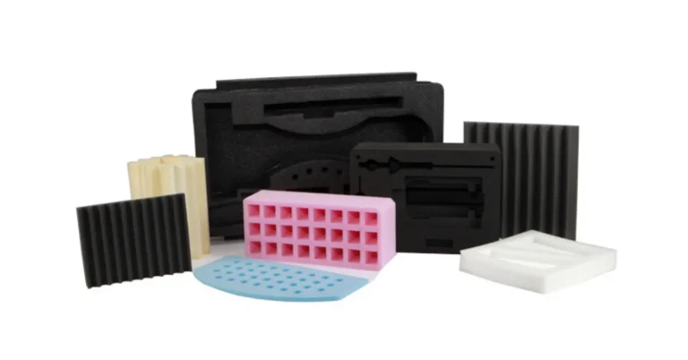 Custom polyethylene foam inserts in several shapes and colors