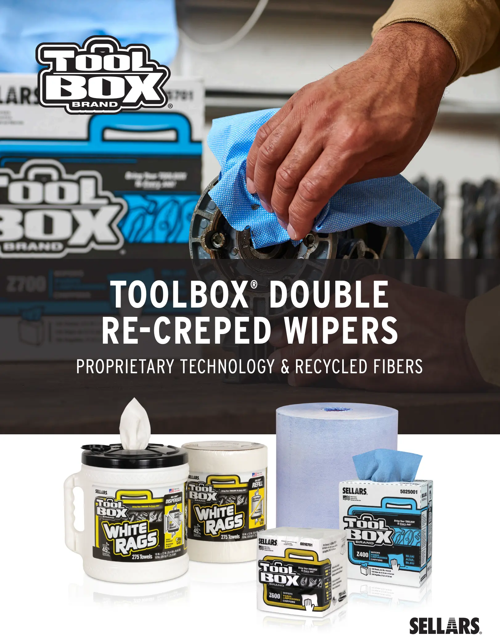 toolbox double re creped wipers