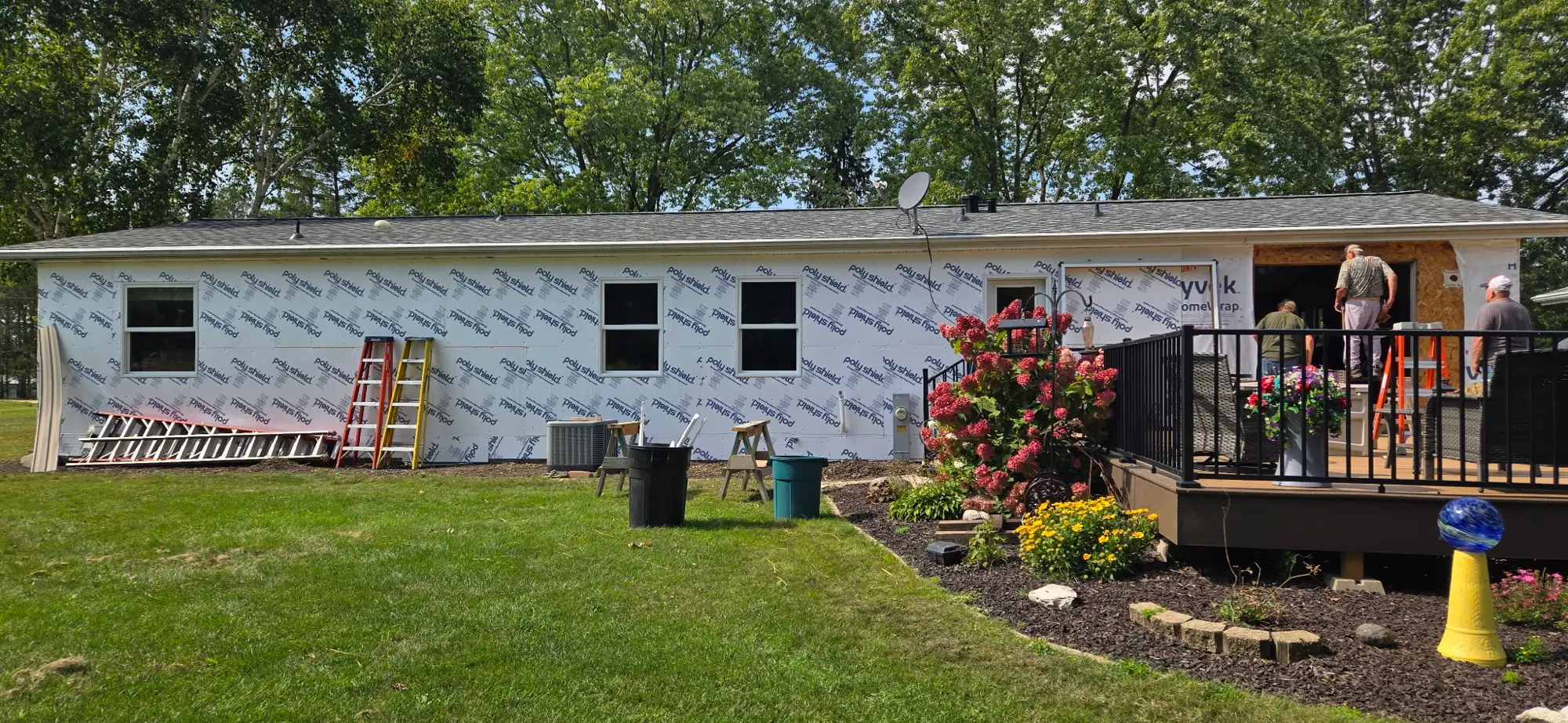 House exterior wrapped in PolyShield-faced EPS sheets
